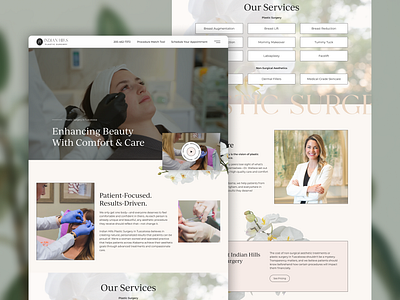 Indian Hills Plastic Surgery aesthetics beauty graphic design home page med spa medical medical aesthetics medspa ui user experience ux web web design website website design