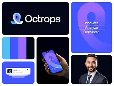 Logo Design & Visual Identity For Octrops abstract logo ai analytics brand identity branding data dynamic futuristic gradient logo intelligence logo logo design modern logo octopus logo seamless transformations