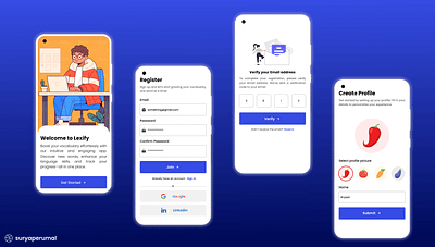 Lexify android animation app branding design figma graphic design illustration login logo mobile app motion graphics pro product design register typography ui ux vector