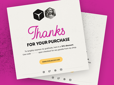 Pixel Bazaar grand opening card coupon code design discount graphic design greeting greeting card grit grunge icon set iconography icons invitation invite logo redesign sale shop thank you thanks