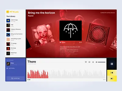 Music Dashboard dizra olympics music music dashboard music player song song playlist sound ui web player