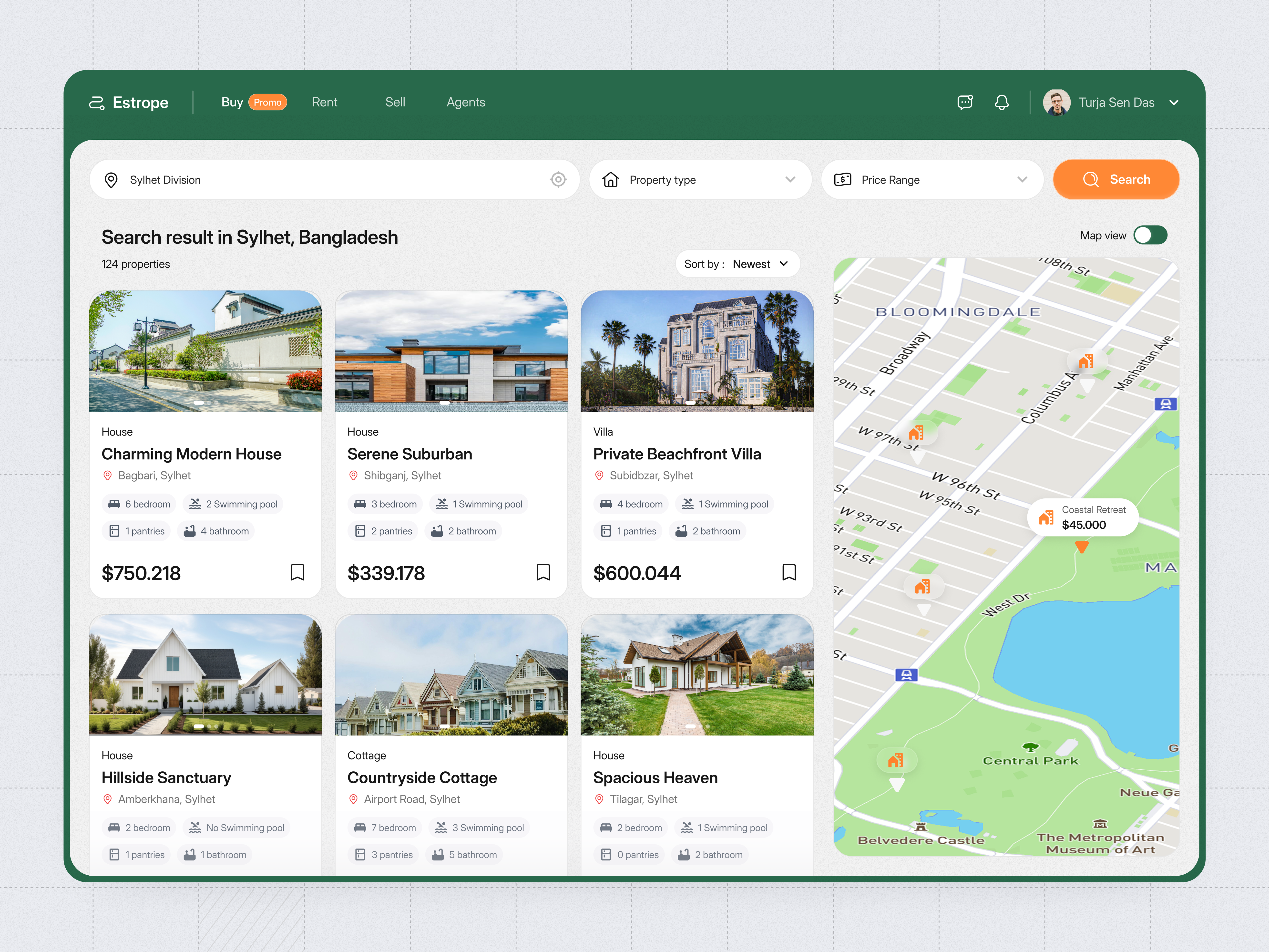 Estrope Estate Dashboard agent architechture clean ui dashboard estate minimal design porperty product design property real estate real estate dashboard real estate property realestate saas sales dashboard ux webapp