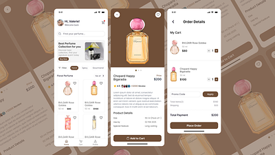 Classy Perfume UI design e commerce figma mobile app ui uiux