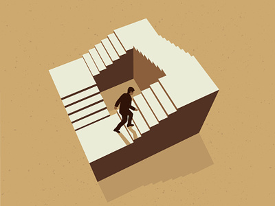 Penrose Stairs chris rooney climb escher illustration impossible impossible staircase man optical illusion penrose stairs staircase stairs steps