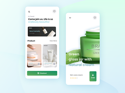Cosmetic Shop - Design concept app beautiful clean cosmetic cream daily 100 challenge daily ui leaf light product design skin care ui ux