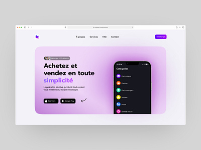 Mobile landing page design hero section herosection landing mobile purple ui ux