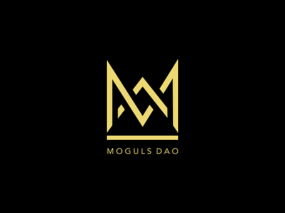 Moguls DAO angles angular black branding crown crypto dao dark geometric gold logo mark mogul pointy vector web3