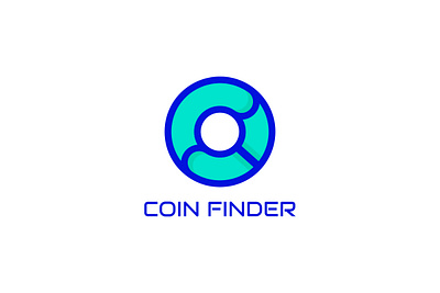 Coin Finder Logo blue brand branding business logo coin colorful crypto cryptocurrency finder illustrator logo logo design logodesigner logoprocess minimalist sass search