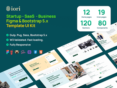 iori - Multipurpose Startup, SaaS Figma & Bootstrap 5 Template web design agency