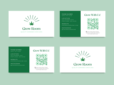 GROW ROOM | QR Business Card branding design graphic design logo typography