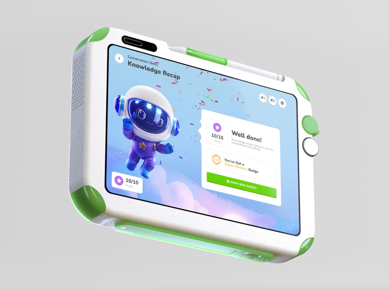 AI-powered device designed just for kids 3d animation app branding dashbroad design education illustration kids motion graphics product design ui ux