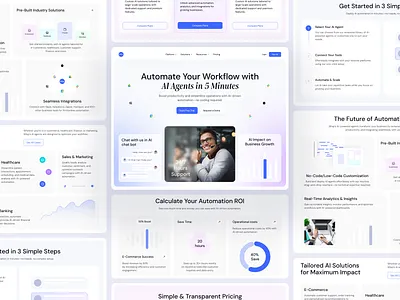 SaaS AI Agents Website ai design interface product saas service startup ui ux web website