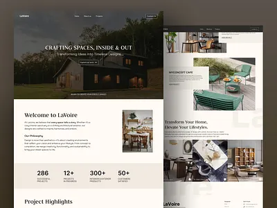 LaVoire – Interior & Exterior Design Website 🌿🏡 app branding design dribbble exteriordesign figma graphic design hometransformation illustration interior interiordesign logo modern modernwebsite typography ui uiux ux vector webdesign