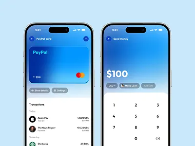 Paypal concept card concept design figma fintech mobile app ui ux