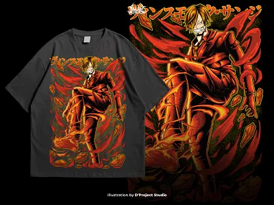 Sanji Fanart Illustration - One Piece Anime anime anime fanart anime japan clothes clothing clothing brand fanart fanart anime fire fire art illustration merch merchandise one piece one piece fanart sanji sanji fanart sanji one piece t shirt anime t shirt design