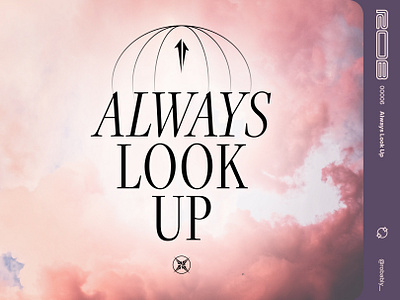 00006 - Always look up poster clouds pink poster