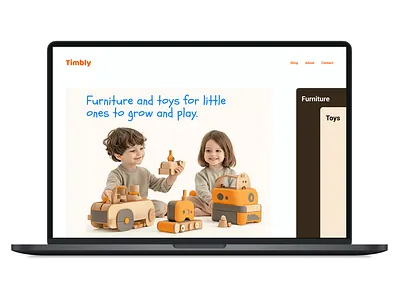 Wooden toys and children's furniture children furniture landing page toys ui