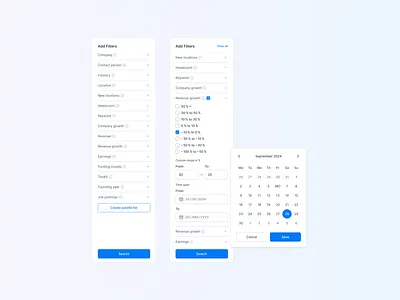 Revenue Growth Filter 📈 b2b sales platform component design design system filter filter component ui user experience user interface ux