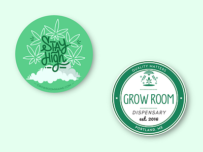 GROW ROOM | Stickers brand branding cannabis design graphic design logo print sticker typography