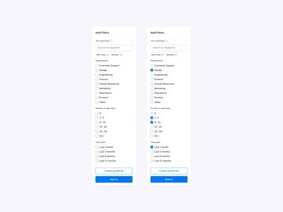 Job Postings Filter 💼 b2b sales platform component library design design system filter filter component job postings filters ui user experience user friendly user interface ux