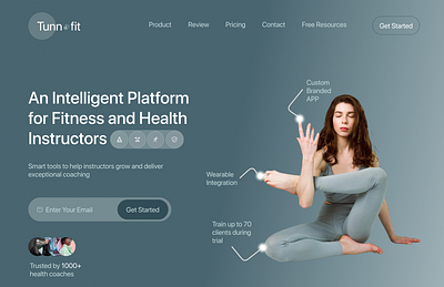 Tunn fit a Fitness/Health Instructor landing page. design figma landing page ui uidesign uiux user interface web web design website
