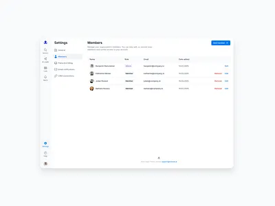 Manage Members in Settings 👩🏽‍🤝‍👨🏻 members settings ui user experience user interface ux