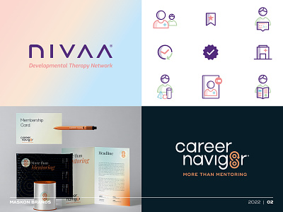 2022 - NIVAA + Career Navig8r brand branding career design health icon icons logo mark navigator network therapy ui