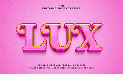 Lux 3D Editable PSD Text Effec editable text effect