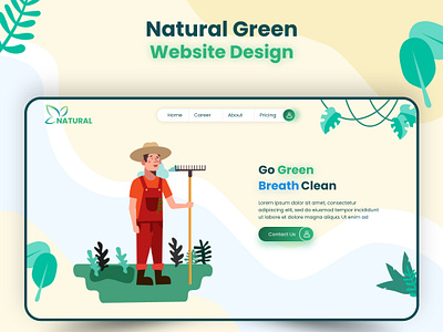 Natural Green Website Design animation app branding design graphic design illustration logo lottie motion graphics typography ui ux vector