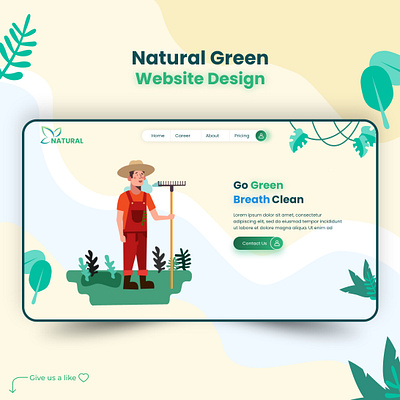 Natural Green Website Design animation app branding design graphic design illustration logo lottie motion graphics typography ui ux vector