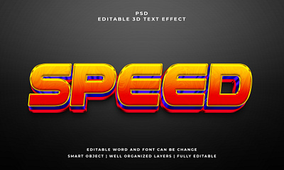 Speed 3D Editable PSD Text Effect editable text effect