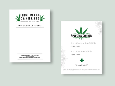 FIRST CLASS CANNABIS | Menu v.2 brand branding design graphic design logo print typography ui