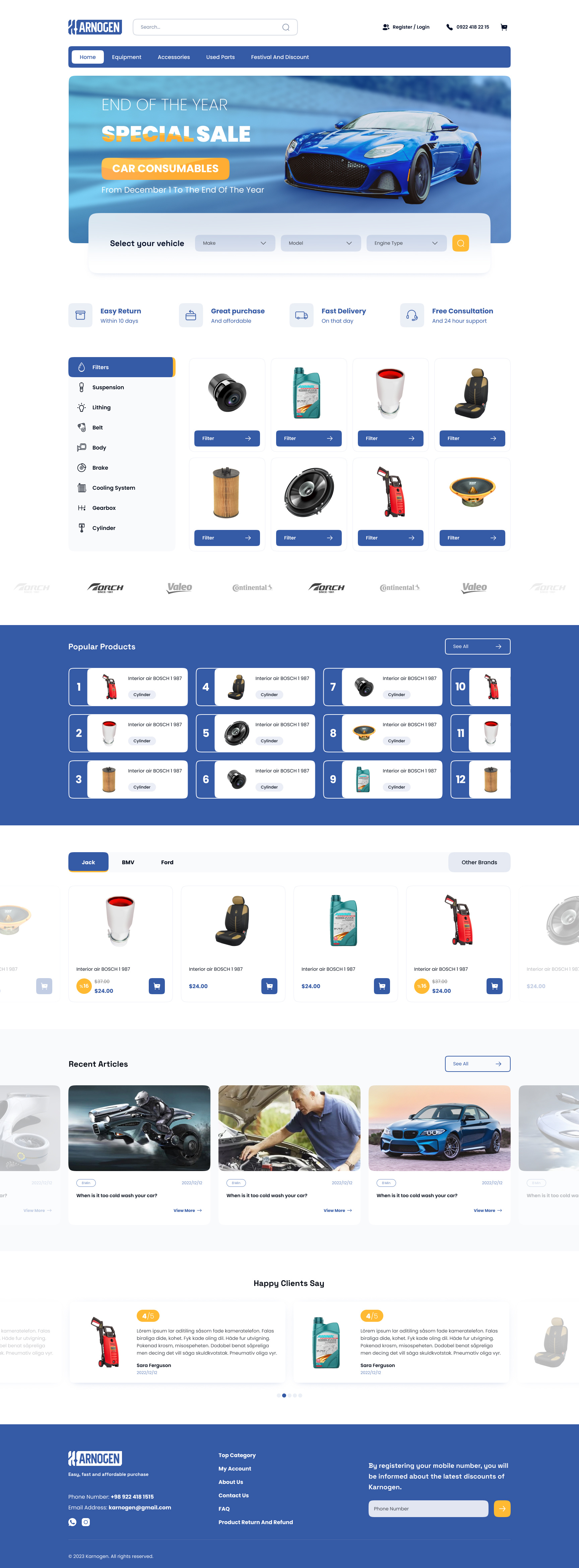 Karnogen Car accessories website by Uaena on Dribbble