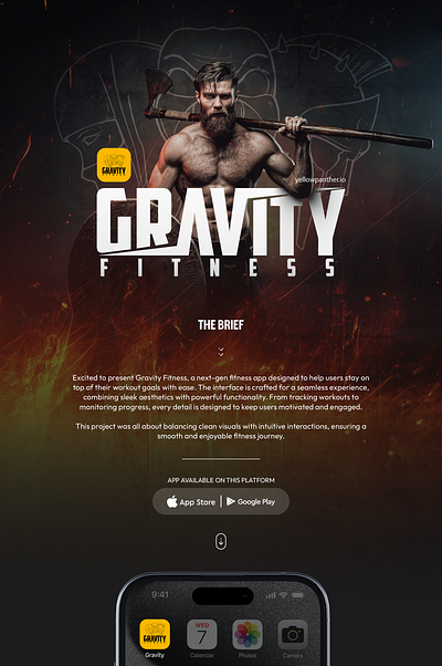 Gravity Fitness app application black fitness fitness app gym health inspiration ui uiux ux