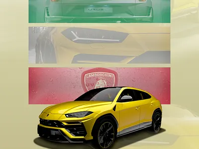 Lamborghini Car Poster branding car design graphic design illustration logo poster social media post design