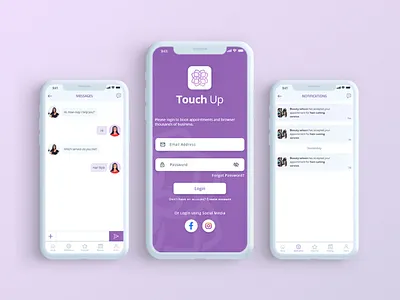 TouchUp Mobile App brand branding design graphic design logo ui ux vector
