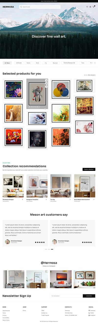 Hermosa art design hermosa look really clean wall art website