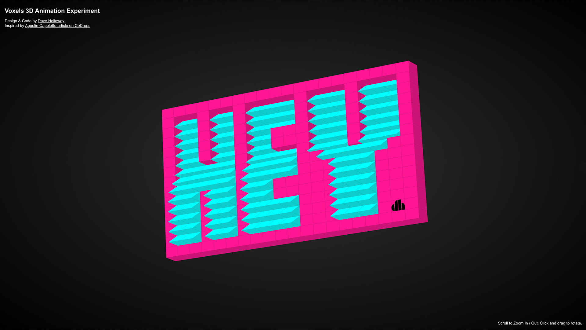 Voxels - Pure CSS 3D Animation Experiment 3d animation design frontend gsap interaction motion typography ui web design web development website design