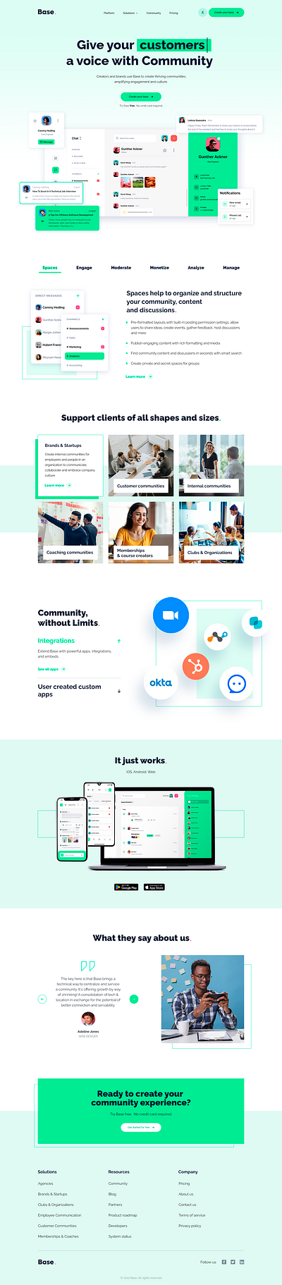 Impactful Homepage design for new SaaS community platform landing page design landingpage saas ui web design