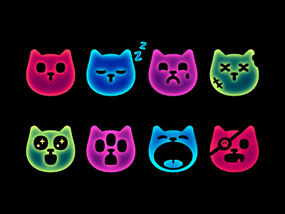 Beans Cat Mascot branding cat cute design glow gradient icon identity illustration logo mascot meme popcat sleep web3