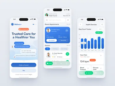 Mobile App Design for Healthcare app design application design design graphic design ios app design ui uiux ux