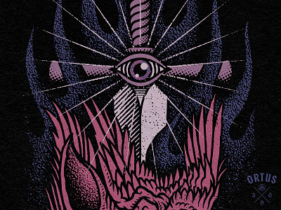 Lightness through the dark apparel design demon esotheric eye graphic design grunge halftone illustration lightness logo occult spiritual sword t shirt t shirt graphic truth truth seeker wings