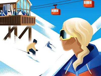 Luxury Skiing branding design graphic graphic art ill illustration luxury poster poster design vintage