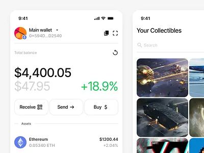 Crypto wallet/web3 blockchain crypto crypto wallet cryptocurrency metamask minimalism mobile app uidesign uxdesign wallet concept web3 web3 wallet