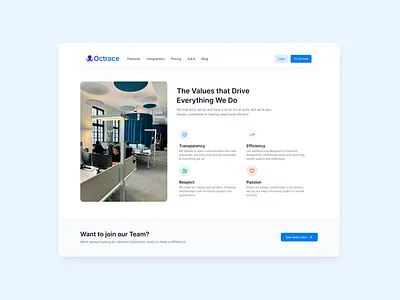 Our Values 🫶🏻 branding company values landing page passion team ui user interface values webdesign website