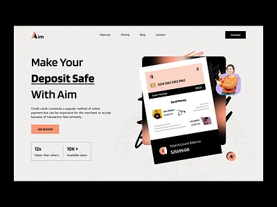 Finance Landing Page bank branding business digital bank finance finance website fintech investment minimal design money motion graphics startup uiux user interface