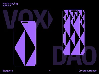 VOXDAO branding crypto cryptosphere design graphic design logo media buying agency pattern visual identity