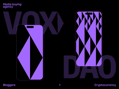 VOXDAO branding crypto cryptosphere design graphic design logo media buying agency pattern visual identity