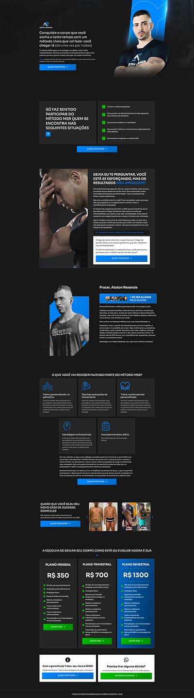 Página de Vendas | Personal Trainer Abdon Rezende branding design illustration landing page marketing digital página de captura página de vendas ui ux web design