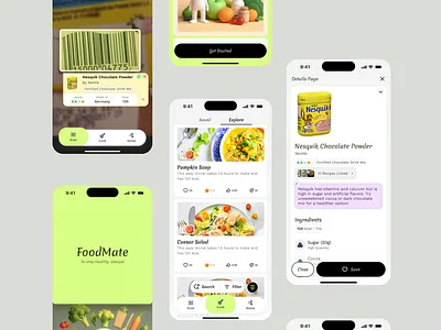 FoodMate - A Design Concept app design food recipes uiux uiuxdesign